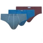 Kit 3 Cuecas Slip Basic - (TP7002) - Variados