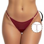 Calcinha de tule com strass de coelho- (Y5062) - Vermelho
