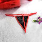 Calcinha Com Abertura Frontal - (Y5068) - Preto c/ Laranja