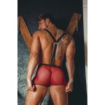 *Cueca Arrastão Chama o Bombeiro Com Suspensório (GV420) - Vermelho c/ Preto