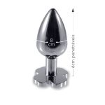 *Plug Metálico Com Pedra Variadas Flower (LM010) - Cromado