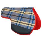 Manta Meia Aba Xadrez Azul - Vermelho