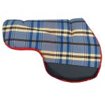 Manta Meia Aba Xadrez Azul - Vermelho