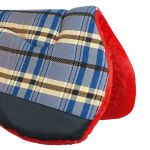 Manta Meia Aba Xadrez Azul - Vermelho
