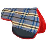 Manta Meia Aba Xadrez Azul - Vermelho