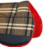 Manta Meia Aba Xadrez Marrom - Vermelho