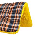 Manta Quarto De Milha Xadrez Laranja Preto e Amarelo
