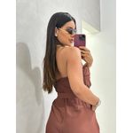 Macacão Marrom Laura Tomara que Caia