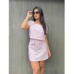 Conjunto Saia e Cropped em Linho