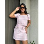 Conjunto Saia e Cropped em Linho