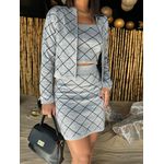 Trijunto Tricot Cinza Claro