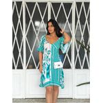 Vestido Curto Floral Manga