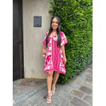 Vestido Floral Curto Manga