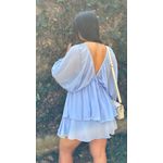 Vestido Macaquinho Azul Bebê Mirela