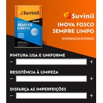 ACRÍLICO SUVINIL PREMIUM INOVA FOSCO SEMPRE LIMPO BRANCO NEVE 3,6L