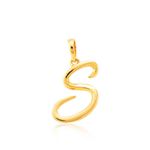 Pingente de Letra S de Ouro 18K Feminino