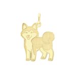 Pingente Cachorro Akita em Ouro 18K