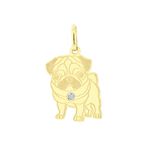 Pingente Cachorro Pug em Ouro 18K