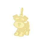 Pingente Cachorro Schnauzer em Ouro Amarelo 18K