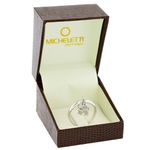 Anel de Ouro Branco 18K Filho e Filha com Brilhantes