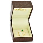 Anel de Ouro 18K com Gota de Topázio Verde