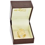 Anel de Ouro 18K Feminino Vazado Detalhe Fosco