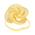 Anel de Flor em Ouro 18K Pétalas Espiral