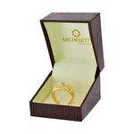 Anel de Ouro Amarelo 18K com Pedras de Brilhantes