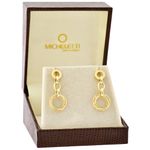 Brinco com Elos Pendentes Ouro 18K