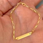 Pulseira Infantil de Chapa Cartier Alongada Ouro 18K 15cm