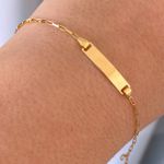 Pulseira Infantil de Chapa Cartier Ouro 18K 13cm