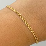 Pulseira Groumet Fina de Ouro 18K