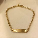 Pulseira Infantil de Chapa Cartier Arredondada Ouro 18K 