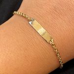 Pulseira Infantil de Chapa Cartier Arredondada Ouro 18K 