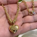 Gargantilha Portuguesa de Ouro 18K com Coração