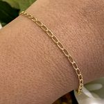 Pulseira de Ouro 18K Elos Alongados Fina 21cm