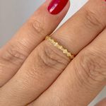 Anel Aparador de Ouro 18K Minimalista com Zircônia