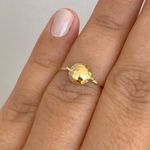 Anel de Ouro 18K Meia Bola Facetada