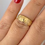 Anel de Ouro 18K Fino Estampado X