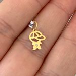 Pingente Filho Menino Ouro 18K Mini com Brilhante 