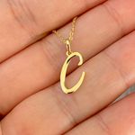 Pingente de Letra C de Ouro 18K Feminino