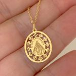 Medalha Oval de Nossa Senhora das Graças Ouro 18K