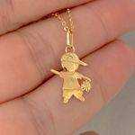 Pingente Filho Menino com Bola Ouro 18K com Zircônia