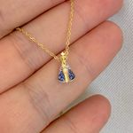 Pingente Nossa Senhora Aparecida Mini Zircônias Ouro 18K