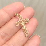 Pingente de Ouro 18K Crucifixo Vazado