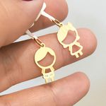 Pingente de Ouro 18K Menina com Laço