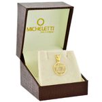 Pingente Estrela de Davi Ouro 18K Círculo Vazado 1,2cm