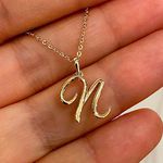 Pingente de Letra N de Ouro 18K Feminino