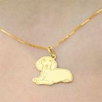 Pingente Cachorro Dachshund em Ouro 18K com Brilhante