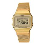 Relógio Casio Vintage Dourado Pulseira Esteira A700WMG-9ADF